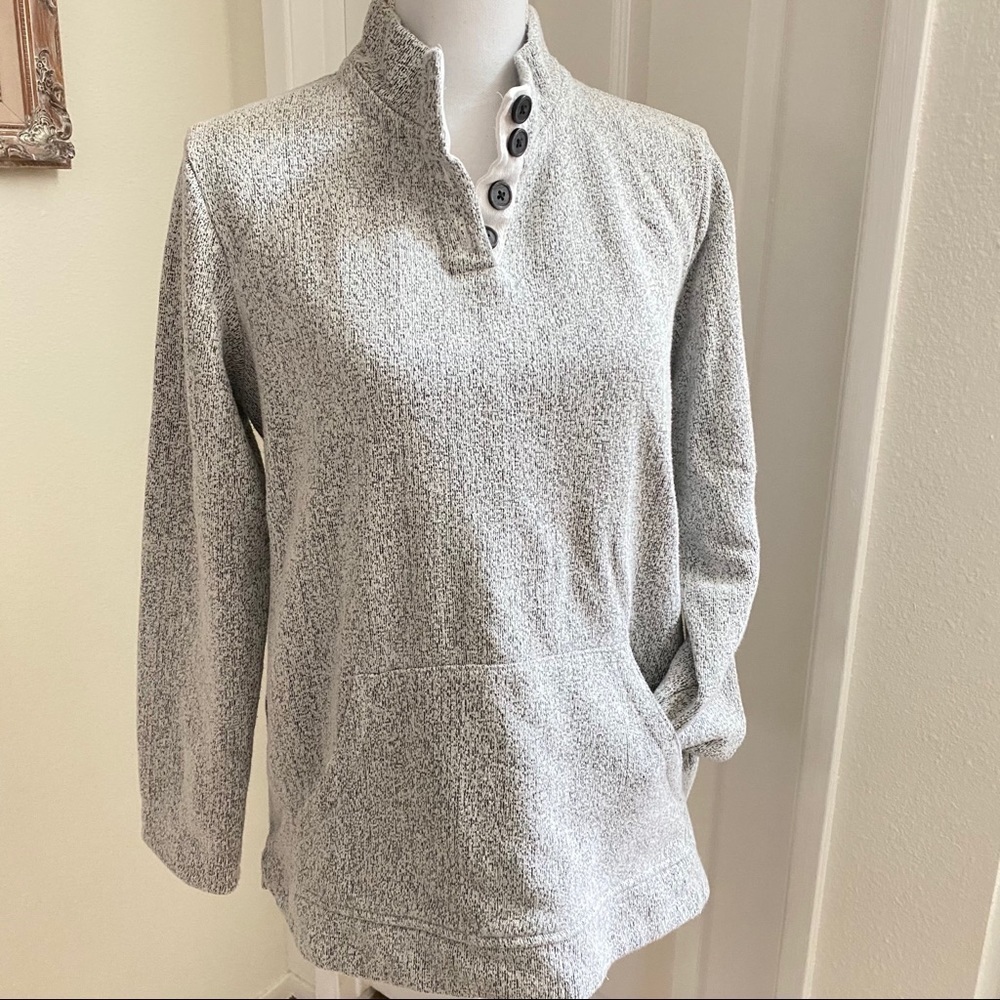 Orvis 1/4 Pullover with Buttons Grey Mens Small - Picture 4 of 9